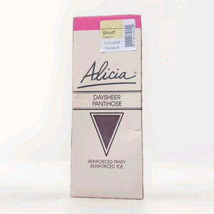 Alicia Day Pantyhose Reinforced Panty Toe Short Taupe Small Vintage